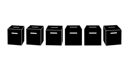 Black solid filled silhouettes isolated on plain white background