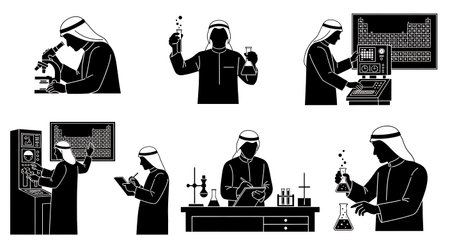 Black solid filled silhouettes isolated on plain white background