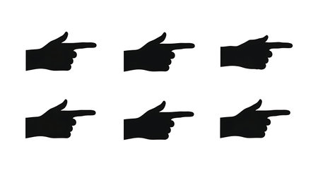 Black solid filled silhouettes isolated on plain white background