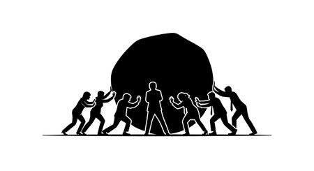 Black Solid Analyst Book Stairs Silhouettes Set of Six on White Background isolated on plain white background.のイラスト素材