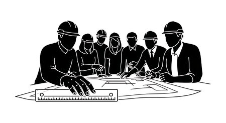 Black Solid Designers Placing Acrylic Ruler Silhouettes Set of Six on White Background isolated on...