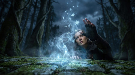 Magical Ethereal Mist Transforming into Solid Snowflakes