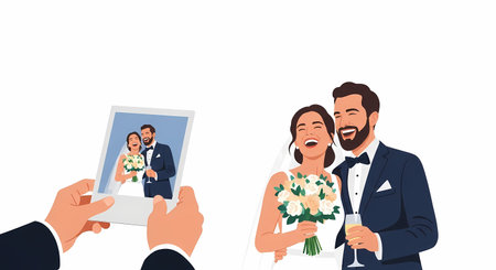 Guest Taking Polaroid Photo of Couple