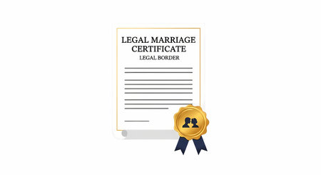 Legal Marriage Certificate Document Seal Graphic Element