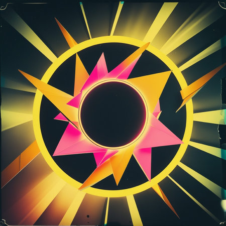 abstract background with sun and stars. 3d rendering, toned image