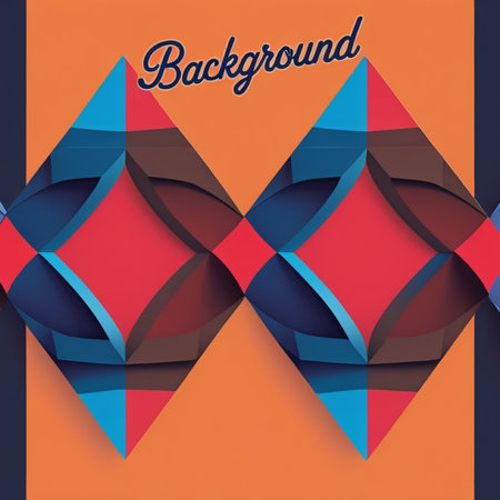 Abstract geometric background with colorful paper cut shapes. Vector Illustration.の写真素材