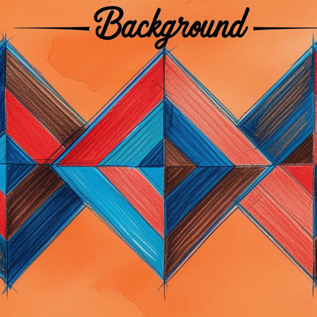 abstract background with blue, red, orange and brown geometric shapes