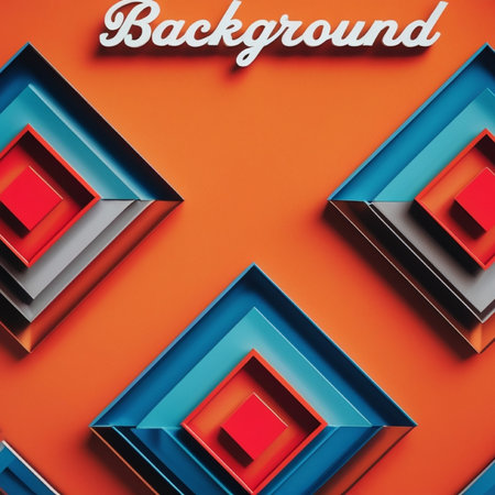 Colorful abstract background with geometric shapes. 3d rendering, 3d illustration.の写真素材