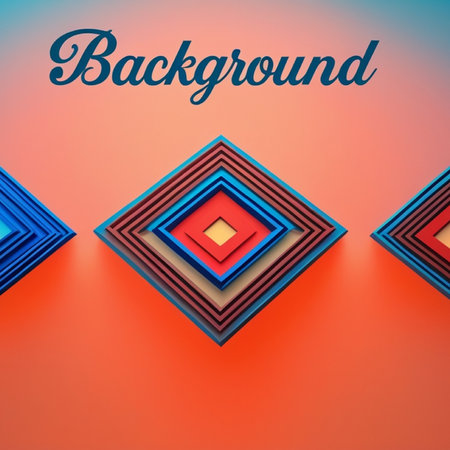 Abstract background with blue and red rhombuses. 3D renderingの写真素材