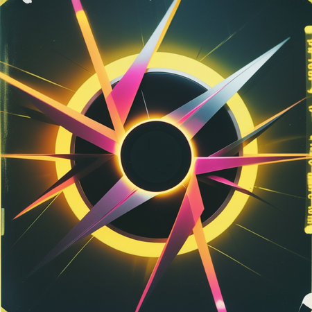 abstract background with compass and rays of light. Vector illustration.の写真素材