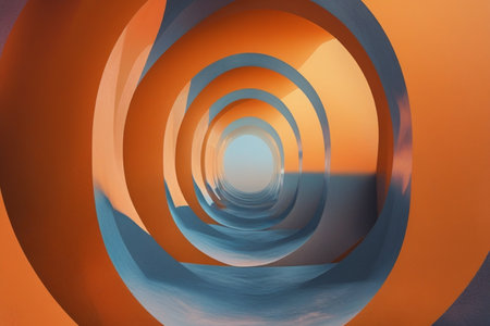 Abstract architecture background. 3d rendering, 3d illustration. Computer digital drawing.の写真素材