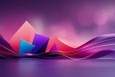 Abstract background with colorful origami shapes. 3d render illustration.