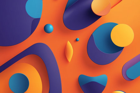 3d abstract background. Colorful paper cut shapes. Vector illustration.