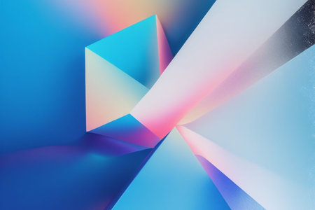 Abstract blue and pink background with geometric shapes. 3d render illustrationの写真素材