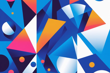 Abstract geometric background with colorful triangles. Vector illustration. Eps 10.の写真素材