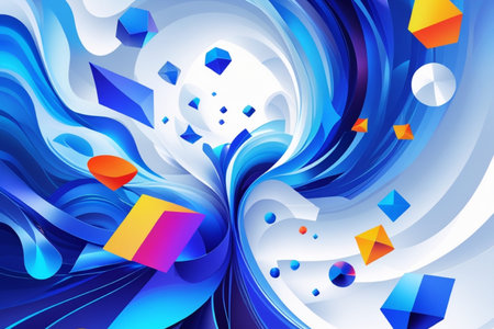 Abstract blue background with geometric elements. Vector illustration. Eps 10.