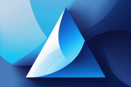 Abstract background, 3d render, blue origami design, vector illustrationの写真素材