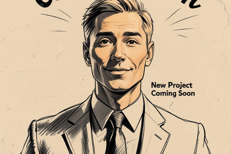 Portrait of a man in a business suit. Hand-drawn illustration.の写真素材