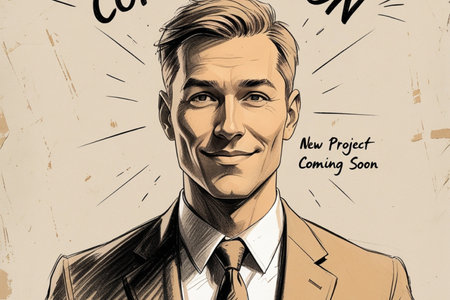 Portrait of a handsome man in a suit and tie. Vector illustration.の写真素材