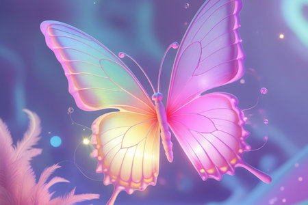 Butterfly on a colorful background. Vector illustration for your designの写真素材