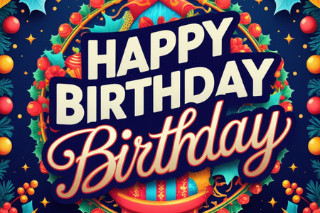 Happy Birthday lettering design for greeting cards, posters and banners.の写真素材