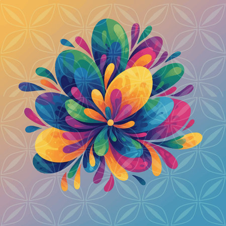 Abstract floral background with multicolored flowers. Vector Illustration.のイラスト素材