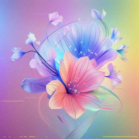 Abstract floral background with colorful flowers. Vector illustration for your design.のイラスト素材