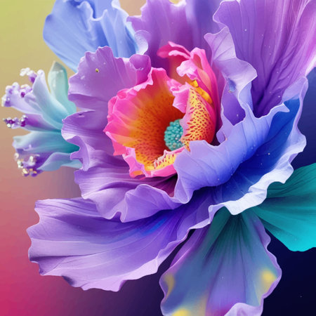 Close up of colorful hibiscus flowers, abstract floral backgroundのイラスト素材