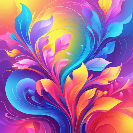 Abstract colorful background with swirls and splashes. Vector illustration.のイラスト素材