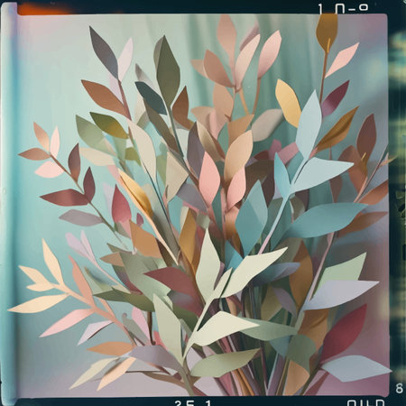 Floral abstract background with colorful leaves and branches. Vintage style.のイラスト素材