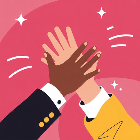 Hands of business people clapping each other. Vector illustration.の写真素材