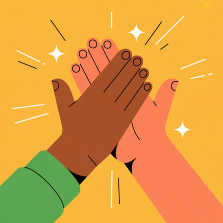 Two hands clapping each other. Vector illustration in flat style.の写真素材