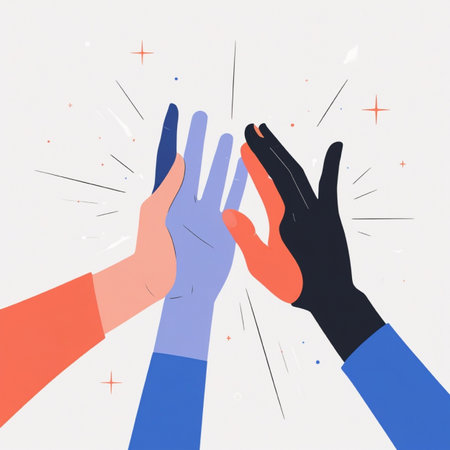 Vector illustration of hands reaching for each other. Teamwork concept.の写真素材