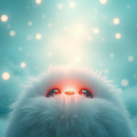 Christmas and New Year background with snowman and bokeh lightsの写真素材
