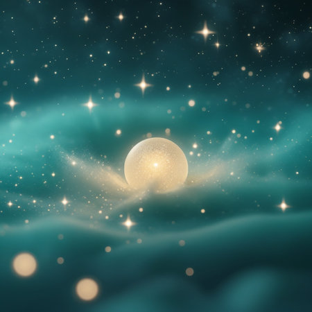 Abstract background with stars and moon. Vector illustration. Eps 10.