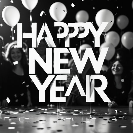 Happy New Year Greeting Card Concept. Happy New Year Greeting Card.の写真素材