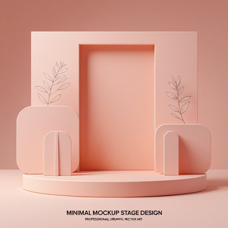 Abstract minimal scene with geometrical forms. 3d render, 3d illustrationの写真素材