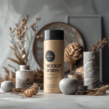 Mockup 3D Realistic Cosmetic Bottle Packaging Design Templateの写真素材