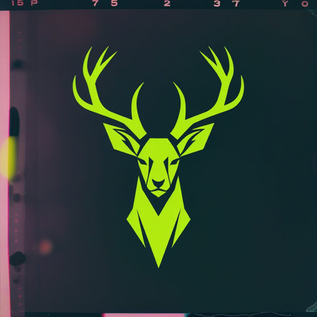 Deer head on the screen of a computer monitor. Vector illustrationの写真素材