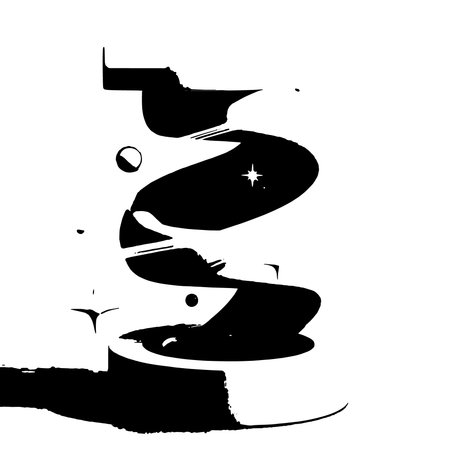 Abstract grunge vector font. Letter S in black and white.のイラスト素材