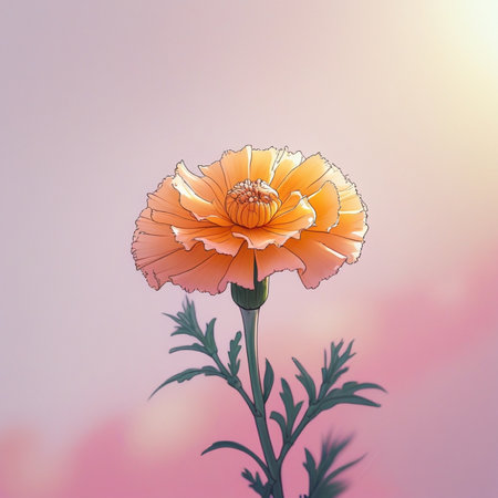 Beautiful orange poppy flower with soft filter effect. Abstract floral background.の写真素材