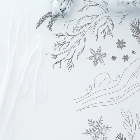 Christmas background. Winter landscape. Snowflakes on a white background.
