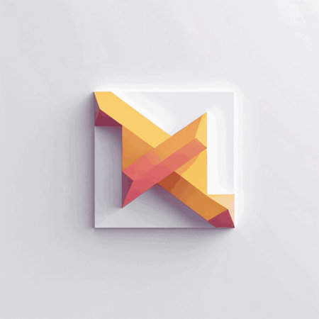Colorful letter cut out of paper, 3d render icon