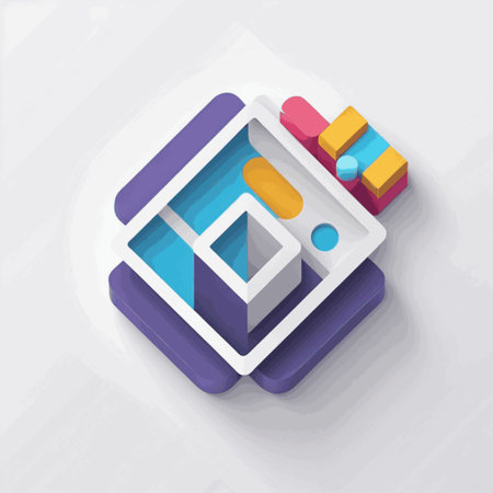 vector modern colorful 3d icon design element with shadow and space for text