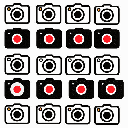 Camera icons set on white background. Vector illustration. Eps 10.の写真素材