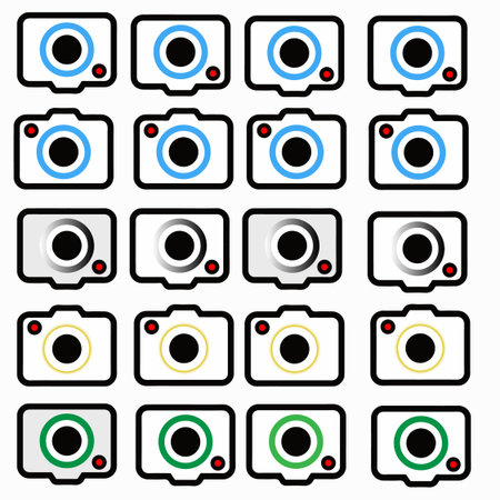 Camera icon set, vector illustration. Flat design style eps 10の写真素材