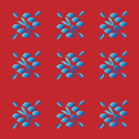 Seamless pattern of red and yellow flowers on a white background