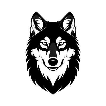 Wolf head vector illustration, wolf head vector logo isolated on white background