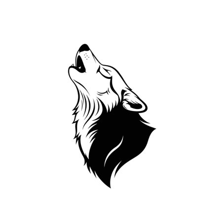 Wolf head vector logo template for badge, emblem, t-shirt, etc.