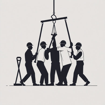 Vector illustration of a builder with a wrench and a hammer on a white backgroundの写真素材